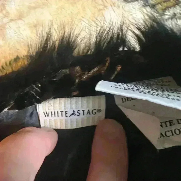 Women’s Vintage  White Stag Leopard Print Jacket with Faux Fur Trim Size M - Picture 3 of 6